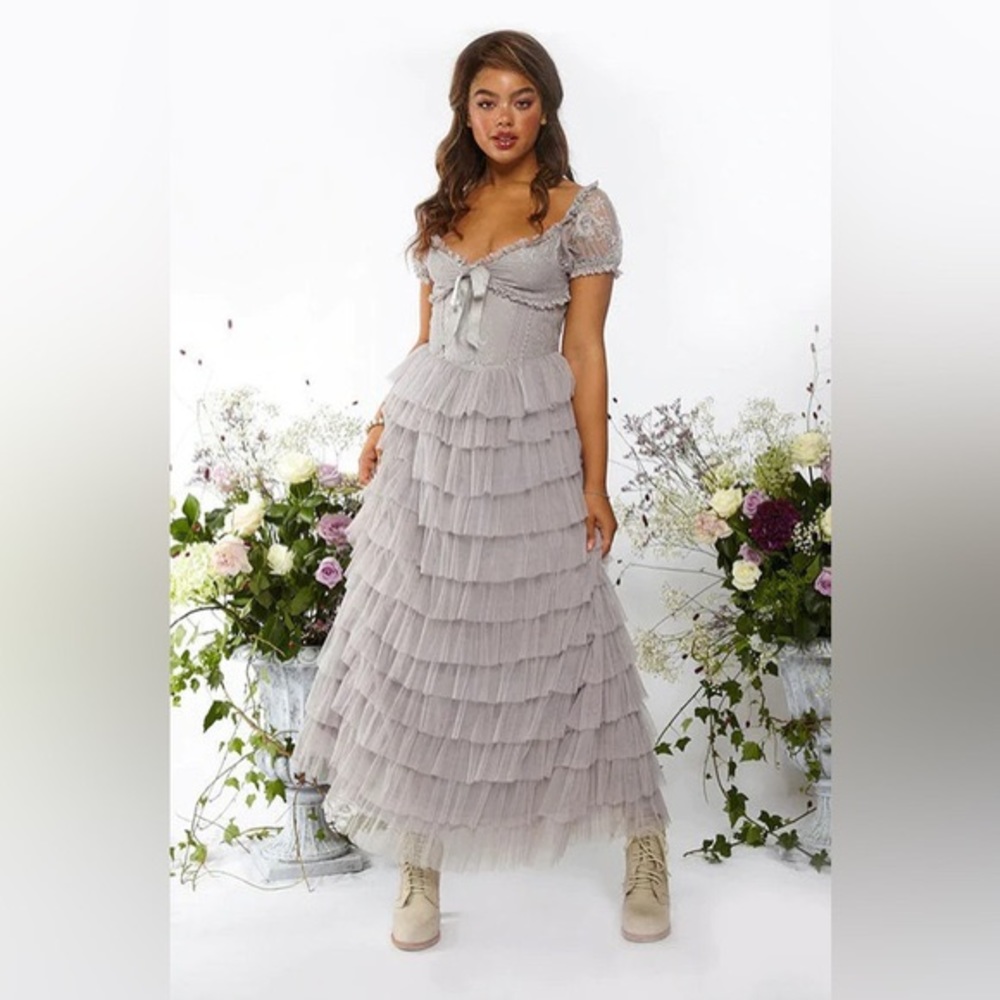 Amy Jane London Sofia Maxi Dress in Gray